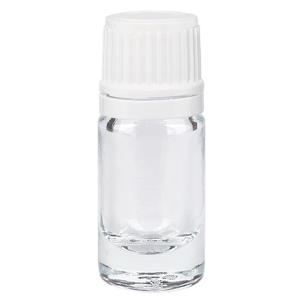 Apothekenflasche klar 5ml Schraubverschluss weiss OV