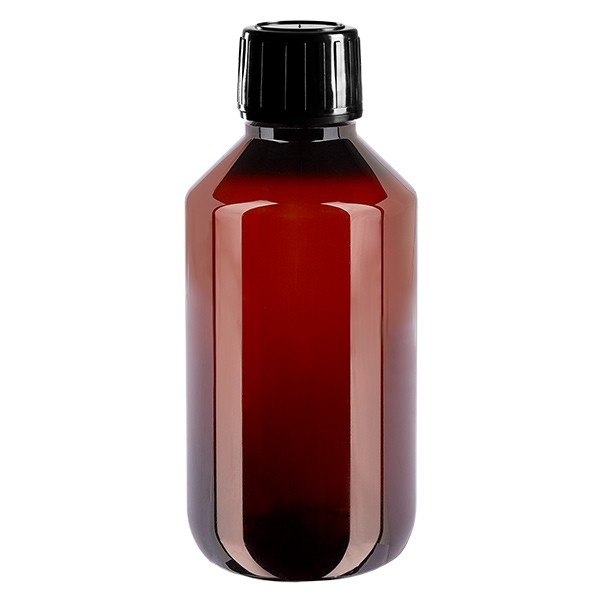 PET Flasche 200ml mit schwarzem Spritzverschl. OV