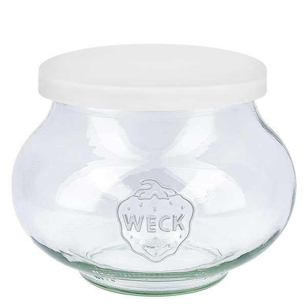 1062ml Schmuckglas WECK mit Silikondeckel weiss