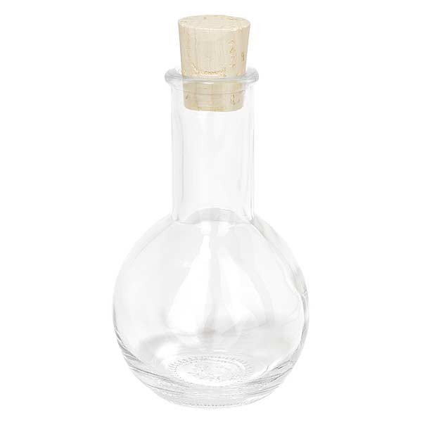 Korkenflasche Tulip 100ml Klar, Öffnung 18mm, inkl. Korken 18/22