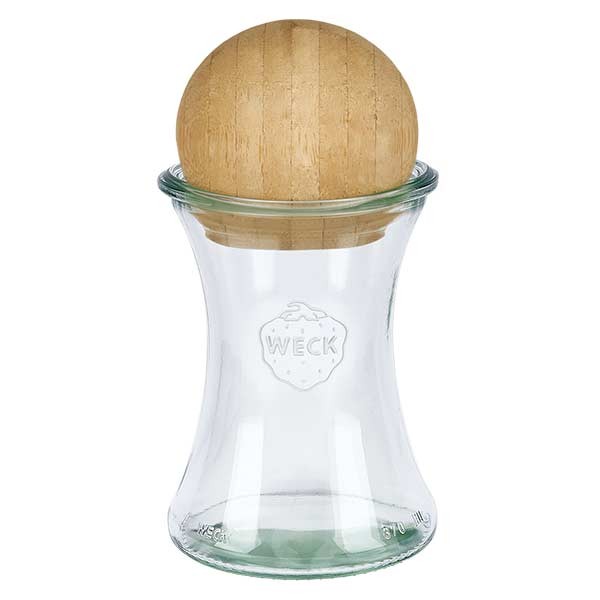 370ml Delikatessenglas WECK RR80 mit Holzkugel