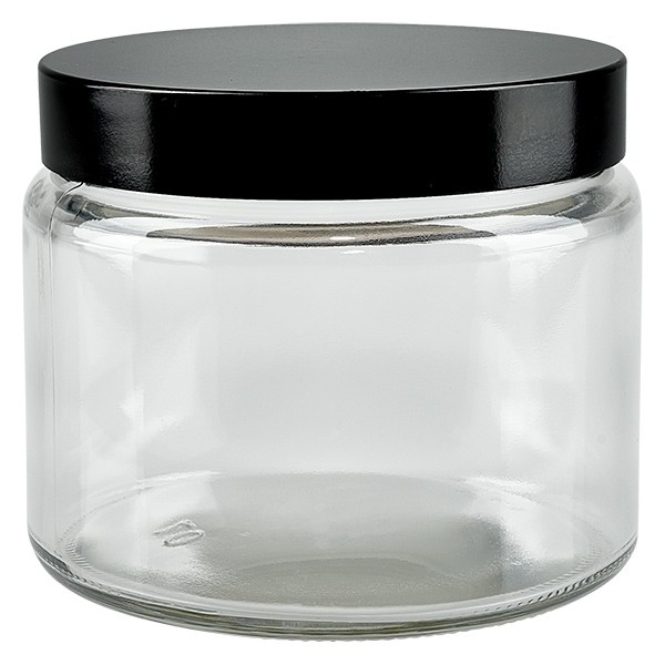 Klara Kosmetiska Glasburkar 250ml med lock