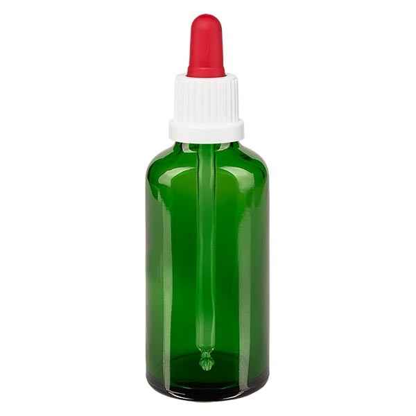 Pipettenflasche grün 50ml, Pipette weiss/rot OV