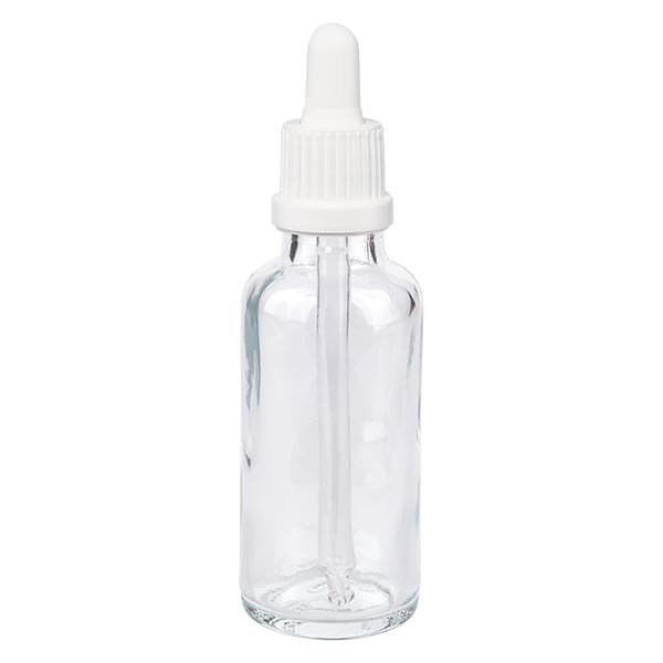 Pipettenflasche klar 30ml, Pipette weiss OV