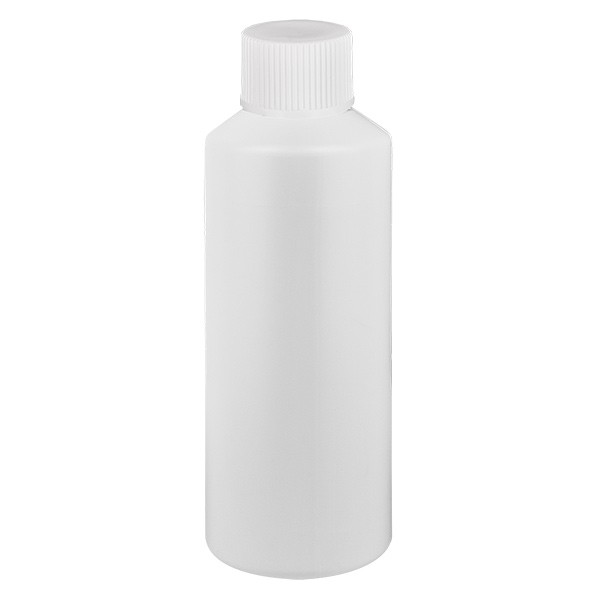 PET Zylinderflasche 75ml weiss, S20x3 mit weissem SV