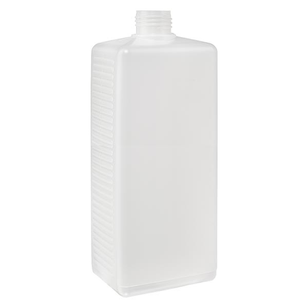 Eckige Flasche 1000ml PE natur ND 25, ohne Vers.