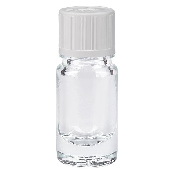 Apothekenflasche klar 5ml Schraubverschluss weiss KiSi Standard