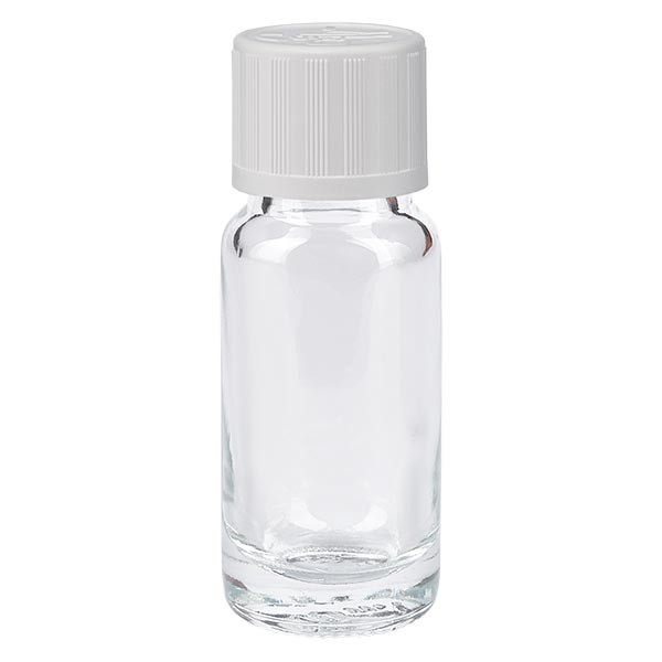 Apothekenflasche klar 10ml Tropfverschluss weiss KiSi Standard