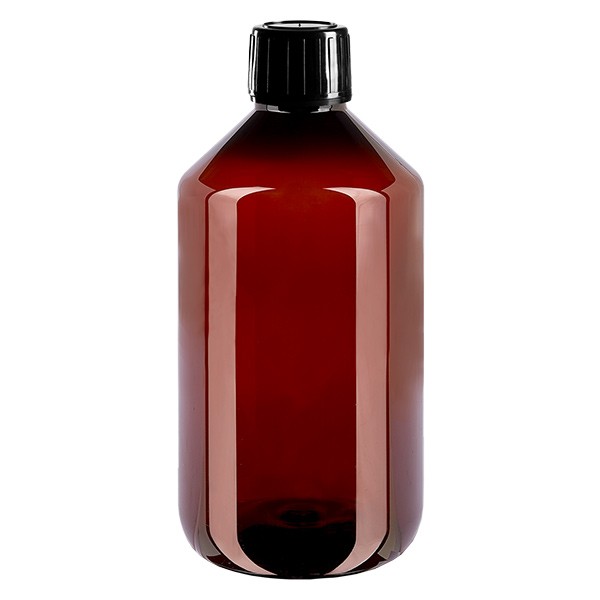 PET Flasche 500ml mit schwarzem Spritzverschl. OV