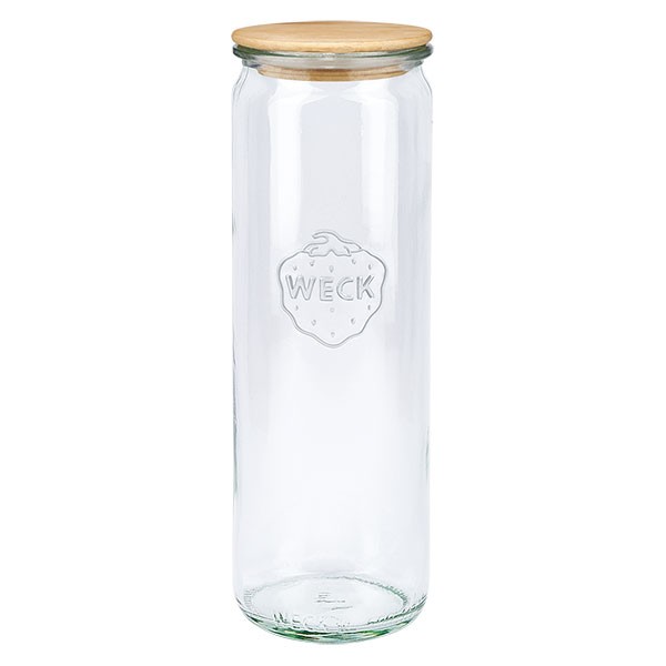 WECK-Zylinderglas 600ml mit Holzdeckel