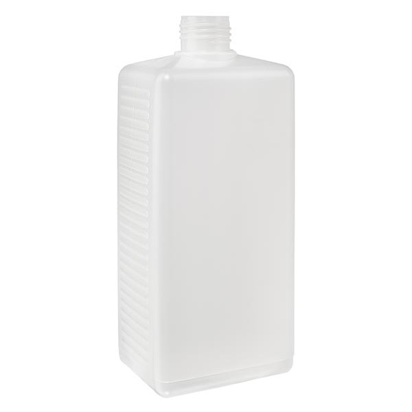 Eckige Flasche 250ml PE natur ND 25, ohne Vers.