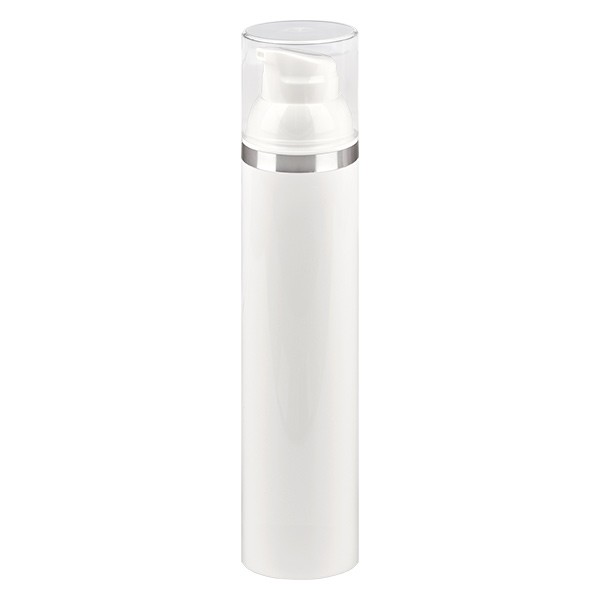 100ml Airless Dispenser weiss mit Silberprägung