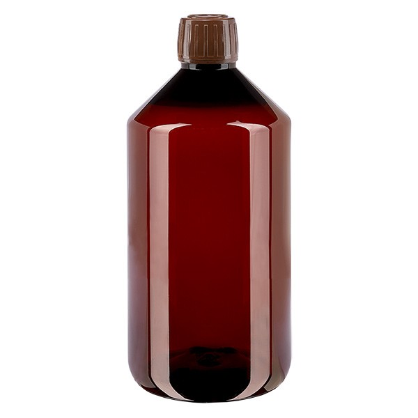 PET Flasche 750ml mit braunem Verschluss OV