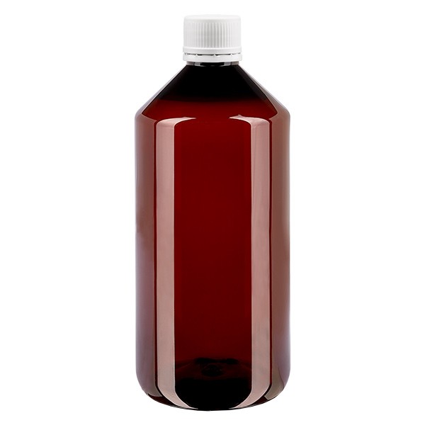 PET Flasche 1000ml mit weissem Verschluss OV