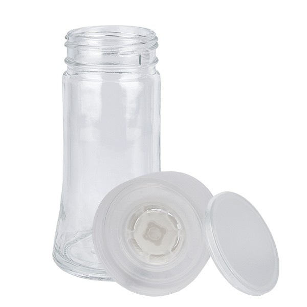 Mühle (grob) weiss für Salz &amp; Gewürze 95ml Glas