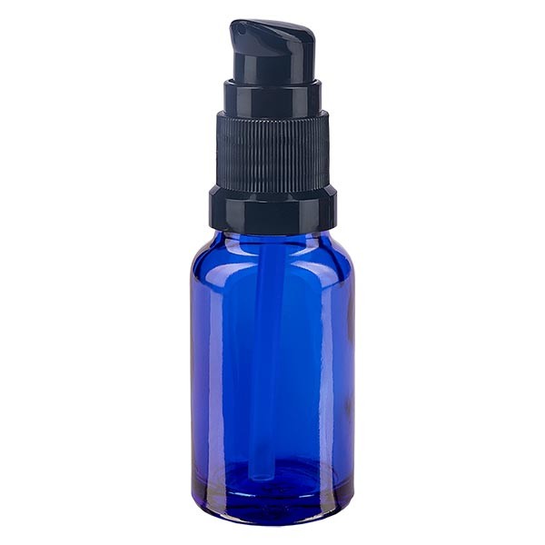 Blauglasflasche 10ml mit Pumpverschluss schwarz