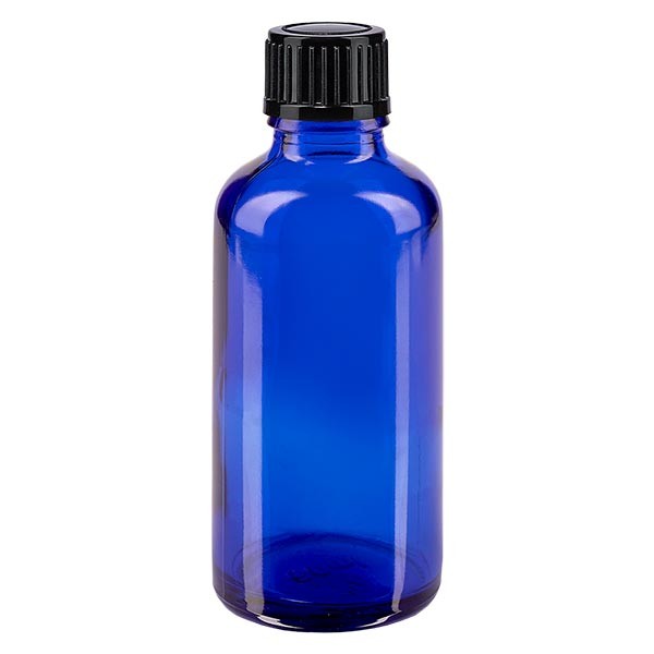 Apothekenfl. blau 50ml Schraubv. schwarz St