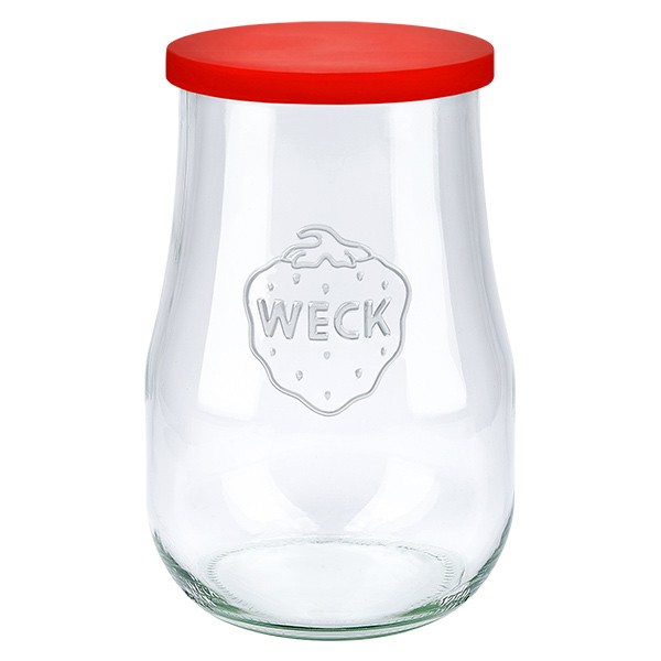 1750ml Tulpenglas WECK mit Silikondeckel rot