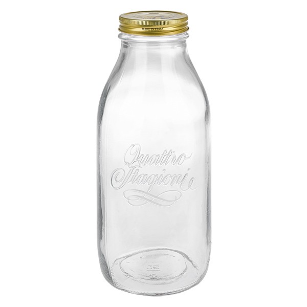 1000ml Glasflasche &quot;Quattro Stagioni&quot; mit Deckel