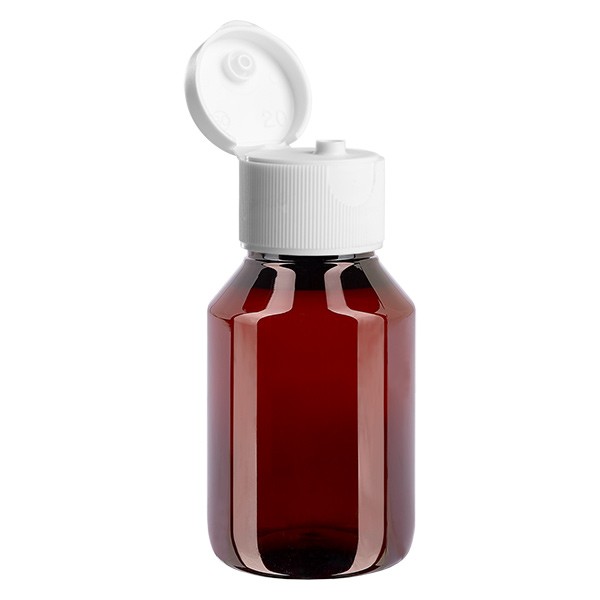 PET Flasche 50ml mit weissem Klappverschluss