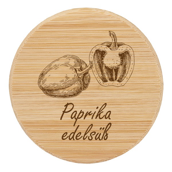 Holzdeckel &quot;Paprika edelsüß&quot; für WECK RR60