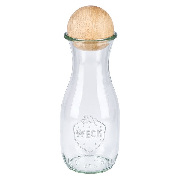 530ml Saftflasche WECK RR60 mit Holzkugel Buche