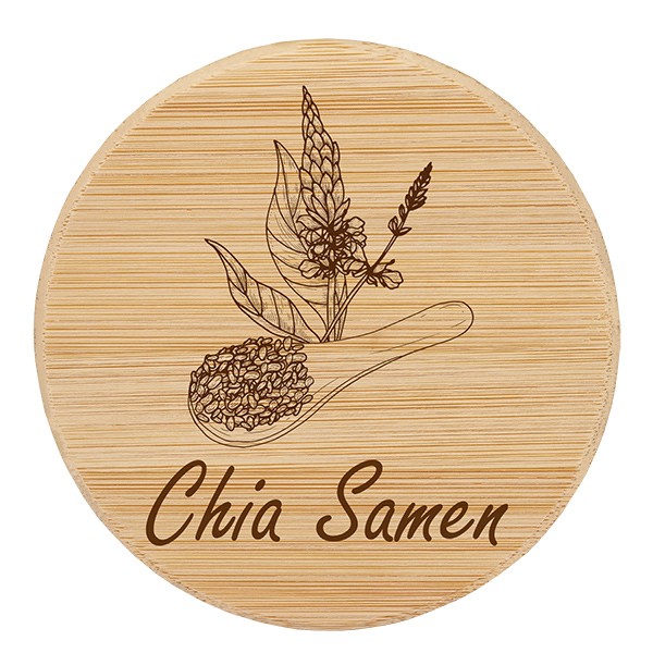 Holzdeckel &quot;Chia Samen&quot; für WECK RR100