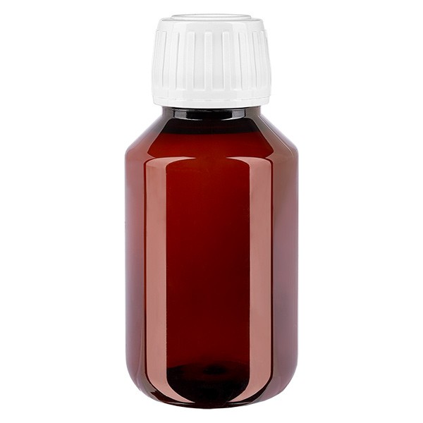 PET Flasche 100ml mit weissem Verschluss OV