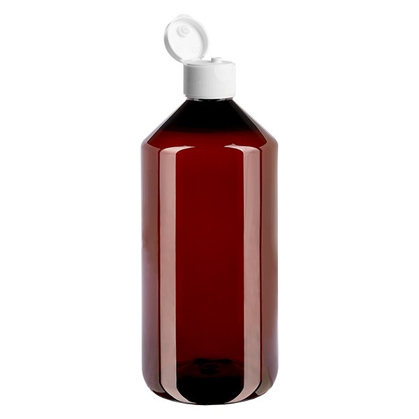 PET Flasche 1000ml mit weissem Klappverschluss