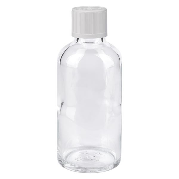 Apothekenflasche klar 50ml Schraubverschluss weiss KiSi St