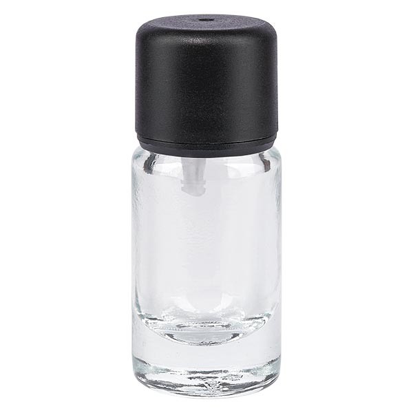 Apothekenflasche klar 5ml Tropfverschluss 0.7mm schwarz OV