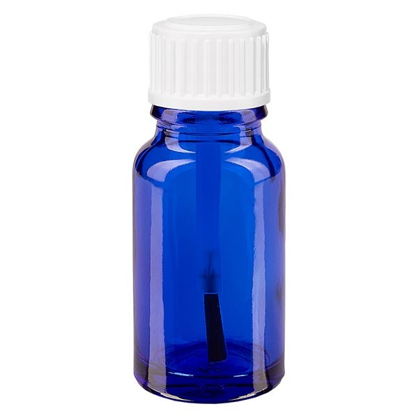 Apothekenfl. blau 10ml Schraubv. weiss Pinsel St