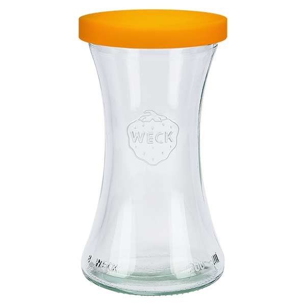 200ml Delikat.-Glas WECK RR60 mit Silikond. orange