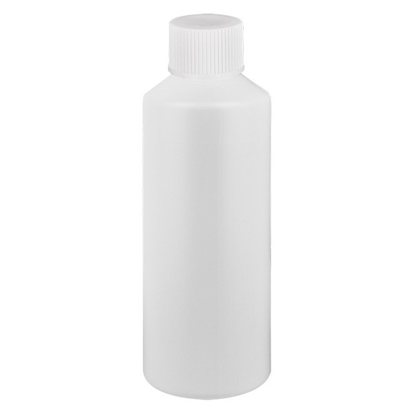 PET Zylinderflasche 100ml weiss, S20x3 mit weissem SV