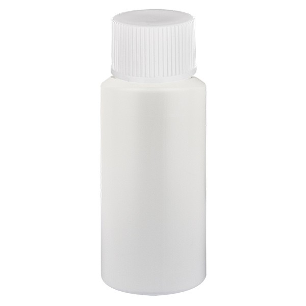 PET Flasche 20ml weiss, mit weissem SV