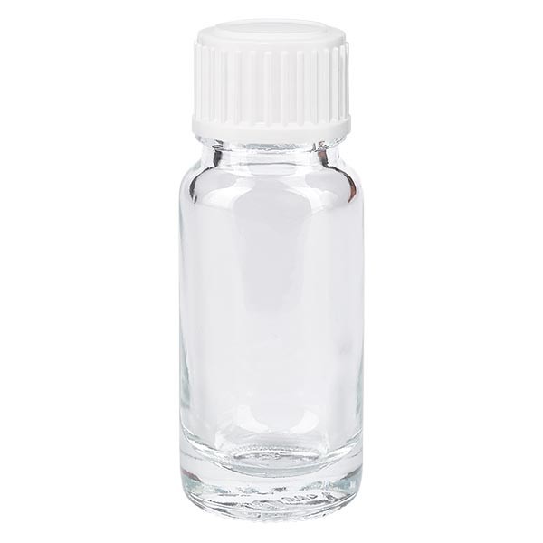 Apothekenflasche klar 10ml Schraubverschluss weiss Globuli St