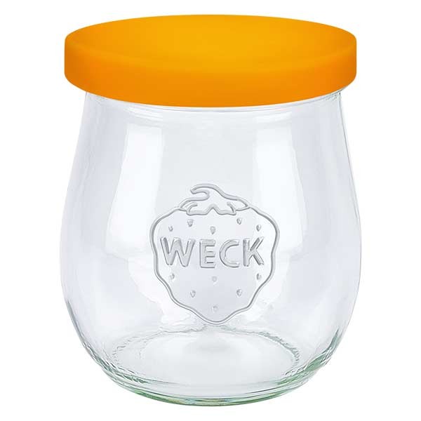 220ml Tulpenglas WECK RR60 mit Silikondeckel orange