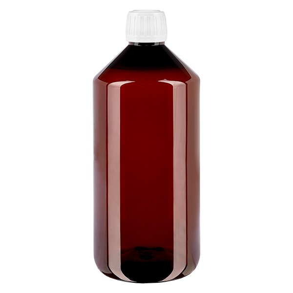 PET Flasche 1000ml mit weissem Verschluss OV