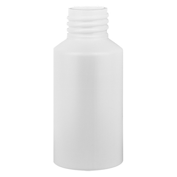 Zylinderflasche HDPE 50ml weiss, S20x3, ohne Verschluss