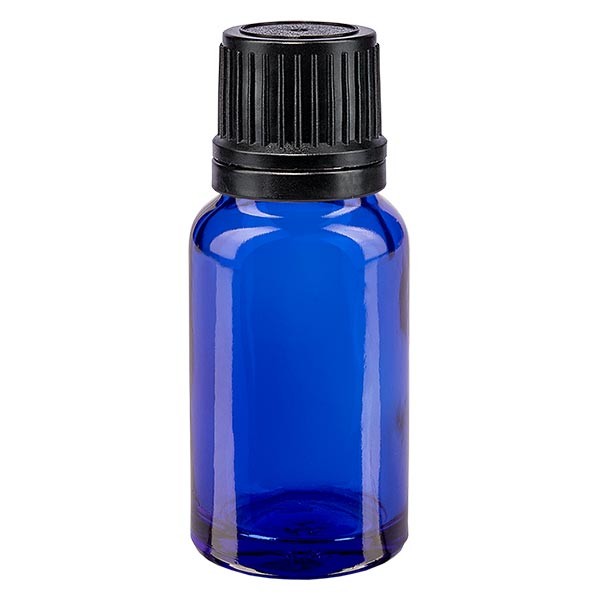 Apothekenfl. blau 10ml Tropfv. Pr. 1mm schwarz OV