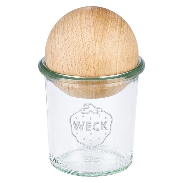 140ml Sturzglas WECK RR60 mit Holzkugel Buche