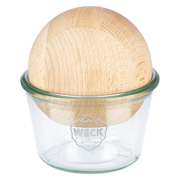 370ml Sturzglas WECK RR100 mit Holzkugel Buche