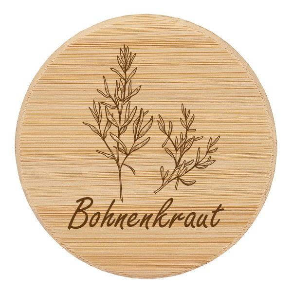 Holzdeckel &quot;Bohnenkraut&quot; für WECK RR60