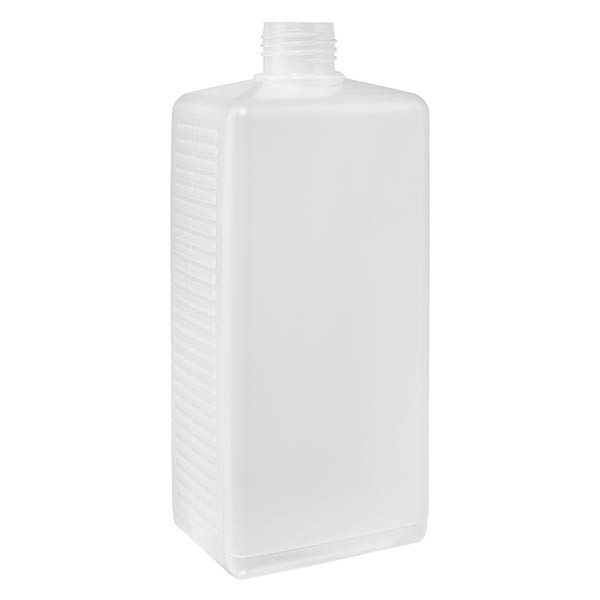 Eckige Flasche 500ml PE natur ND 25, ohne Vers.