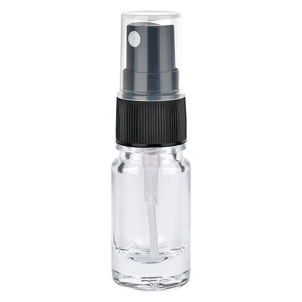 Apothekenflasche klar 5ml Sprayaufsatz schwarz Standard