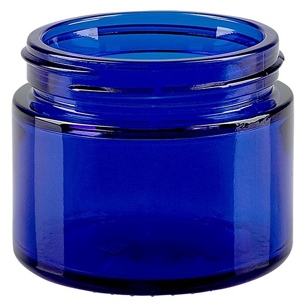 Blå Kosmetiska Glasburkar 50ml, 52mm