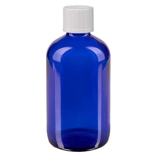 Apothekenfl. blau 100ml Tropfv. weiss KiSi St