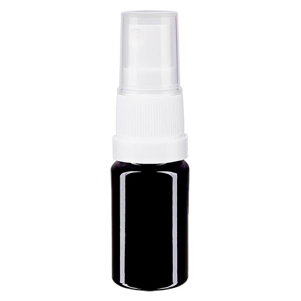 Violettglasflasche 5ml mit Pumpzerstäuber weiss