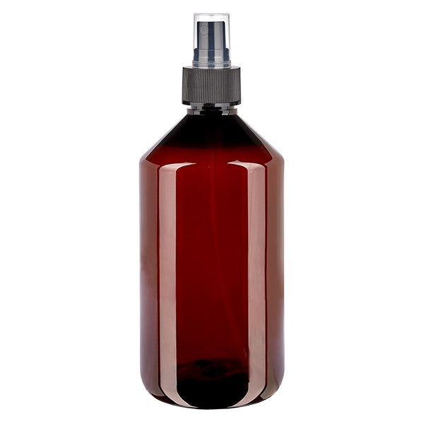 PET Flasche 750ml mit Zerstäuber schwarz