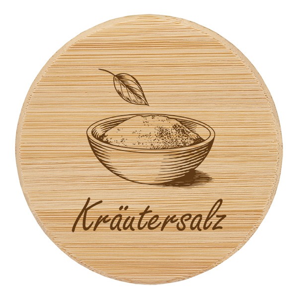 Holzdeckel &quot;Kräutersalz&quot; für WECK RR60